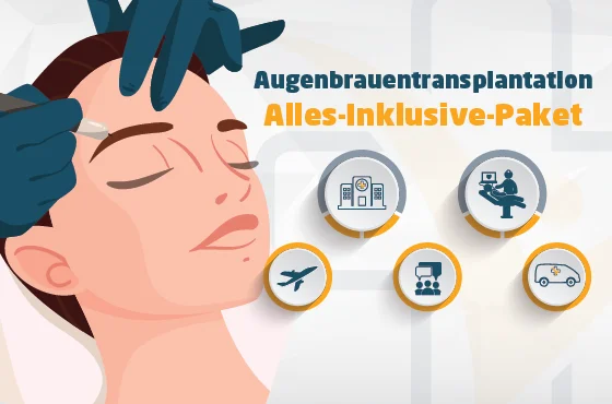 Augenbrauentransplantation in der Turkei Antalya All Inclusive Paket