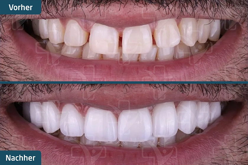 Zahn-Veneers Türkei Vorher Nachher